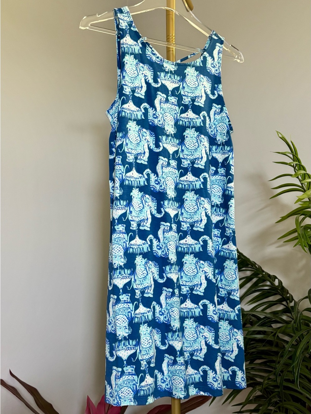 Lilly Pulitzer Blue and Light Blue Printed Elephant Cotton Dress 🐘❤️ - Picture 4 of 16